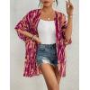 imageBsubseach Womens Tie Dye Kimono Cardigan Loose Beach Cover Up Half Sleeve Swimwear Bikini Cover UpRose Red