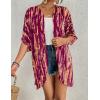 imageBsubseach Womens Tie Dye Kimono Cardigan Loose Beach Cover Up Half Sleeve Swimwear Bikini Cover UpRose Red