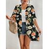 imageBsubseach Womens Tie Dye Kimono Cardigan Loose Beach Cover Up Half Sleeve Swimwear Bikini Cover UpYellow Flowers