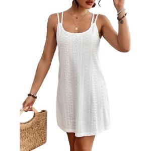 imageBsubseach Beach Cover Up Sleeveless Sexy Cover Ups for Swimwear Women Vacation Outfits for WomenWhite