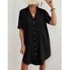 imageBsubseach Button Down Beach Cover Up for Women Bikini Swimsuit Coverups for Women 2025 Button Down Beach Dress ShirtBlack