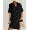 imageBsubseach Button Down Beach Cover Up for Women Bikini Swimsuit Coverups for Women 2025 Button Down Beach Dress ShirtBlack