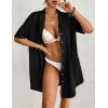 imageBsubseach Button Down Beach Cover Up for Women Bikini Swimsuit Coverups for Women 2025 Button Down Beach Dress ShirtBlack