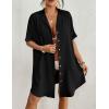 imageBsubseach Button Down Beach Cover Up for Women Bikini Swimsuit Coverups for Women 2025 Button Down Beach Dress ShirtBlack