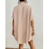 imageBsubseach Button Down Beach Cover Up for Women Bikini Swimsuit Coverups for Women 2025 Button Down Beach Dress ShirtKhaki