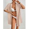 imageBsubseach Button Down Beach Cover Up for Women Bikini Swimsuit Coverups for Women 2025 Button Down Beach Dress ShirtKhaki