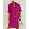 imageBsubseach Button Down Beach Cover Up for Women Bikini Swimsuit Coverups for Women 2025 Button Down Beach Dress ShirtRose Red