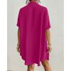 imageBsubseach Button Down Beach Cover Up for Women Bikini Swimsuit Coverups for Women 2025 Button Down Beach Dress ShirtRose Red