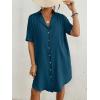 imageBsubseach Button Down Beach Cover Up for Women Bikini Swimsuit Coverups for Women 2025 Button Down Beach Dress ShirtSea Blue