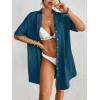 imageBsubseach Button Down Beach Cover Up for Women Bikini Swimsuit Coverups for Women 2025 Button Down Beach Dress ShirtSea Blue