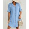 imageBsubseach Button Down Beach Cover Up for Women Bikini Swimsuit Coverups for Women 2025 Button Down Beach Dress ShirtSky Blue