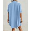 imageBsubseach Button Down Beach Cover Up for Women Bikini Swimsuit Coverups for Women 2025 Button Down Beach Dress ShirtSky Blue