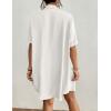 imageBsubseach Button Down Beach Cover Up for Women Bikini Swimsuit Coverups for Women 2025 Button Down Beach Dress ShirtWhite
