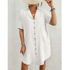 imageBsubseach Button Down Beach Cover Up for Women Bikini Swimsuit Coverups for Women 2025 Button Down Beach Dress ShirtWhite