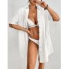 imageBsubseach Button Down Beach Cover Up for Women Bikini Swimsuit Coverups for Women 2025 Button Down Beach Dress ShirtWhite