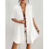 imageBsubseach Button Down Beach Cover Up for Women Bikini Swimsuit Coverups for Women 2025 Button Down Beach Dress ShirtWhite