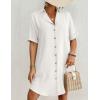 imageBsubseach Button Down Beach Cover Up for Women Bikini Swimsuit Coverups for Women 2025 Button Down Beach Dress ShirtWhite