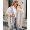 imageBsubseach Knit Shawl Wraps for Women Soft Fringe Poncho Sweater Cape with Hooded for Fall WinterBeige