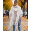 imageBsubseach Knit Shawl Wraps for Women Soft Fringe Poncho Sweater Cape with Hooded for Fall WinterBeige