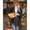 imageBsubseach Knit Shawl Wraps for Women Soft Fringe Poncho Sweater Cape with Hooded for Fall WinterBlack