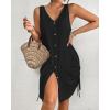 imageBsubseach Swimsuit Coverup for Women V Neck Sleeveless Beach Dresses 2025 Vacation OutfitsBlack