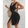 imageBsubseach Swimsuit Coverup for Women V Neck Sleeveless Beach Dresses 2025 Vacation OutfitsBlack