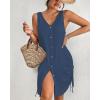 imageBsubseach Swimsuit Coverup for Women V Neck Sleeveless Beach Dresses 2025 Vacation OutfitsHaze Blue