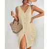 imageBsubseach Swimsuit Coverup for Women V Neck Sleeveless Beach Dresses 2025 Vacation OutfitsLight Apricot