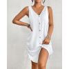imageBsubseach Swimsuit Coverup for Women V Neck Sleeveless Beach Dresses 2025 Vacation OutfitsWhite