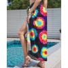 imageBsubseach Tie Dye Sarong Wraps for Women Swimsuit Coverups Long Bikini Wraps Beach Bathing Suit Cover UpBlack