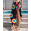 imageBsubseach Tie Dye Sarong Wraps for Women Swimsuit Coverups Long Bikini Wraps Beach Bathing Suit Cover UpBlack