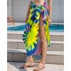 imageBsubseach Tie Dye Sarong Wraps for Women Swimsuit Coverups Long Bikini Wraps Beach Bathing Suit Cover UpBlue