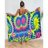 imageBsubseach Tie Dye Sarong Wraps for Women Swimsuit Coverups Long Bikini Wraps Beach Bathing Suit Cover UpBlue