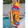 imageBsubseach Tie Dye Sarong Wraps for Women Swimsuit Coverups Long Bikini Wraps Beach Bathing Suit Cover UpOrange Blue