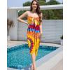 imageBsubseach Tie Dye Sarong Wraps for Women Swimsuit Coverups Long Bikini Wraps Beach Bathing Suit Cover UpOrange Blue