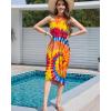 imageBsubseach Tie Dye Sarong Wraps for Women Swimsuit Coverups Long Bikini Wraps Beach Bathing Suit Cover UpOrange Blue