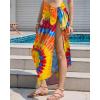 imageBsubseach Tie Dye Sarong Wraps for Women Swimsuit Coverups Long Bikini Wraps Beach Bathing Suit Cover UpOrange Blue