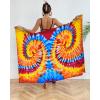 imageBsubseach Tie Dye Sarong Wraps for Women Swimsuit Coverups Long Bikini Wraps Beach Bathing Suit Cover UpOrange Blue