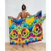 imageBsubseach Tie Dye Sarong Wraps for Women Swimsuit Coverups Long Bikini Wraps Beach Bathing Suit Cover UpRed Green