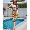 imageBsubseach Tie Dye Sarong Wraps for Women Swimsuit Coverups Long Bikini Wraps Beach Bathing Suit Cover UpRed Green