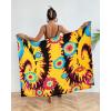 imageBsubseach Tie Dye Sarong Wraps for Women Swimsuit Coverups Long Bikini Wraps Beach Bathing Suit Cover UpYellow