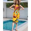 imageBsubseach Tie Dye Sarong Wraps for Women Swimsuit Coverups Long Bikini Wraps Beach Bathing Suit Cover UpYellow