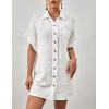 imageBsubseach Women Swimsuit Coverup Button Down Bathing Suit Cover Ups for Swimwear Short Sleeve Bikini Beach ShirtWhite