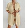 imageBsubseach Women Swimsuit Coverup Shirt Dress Button Down Bathing Suit Cover Up BeachwearApricot