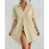 imageBsubseach Women Swimsuit Coverup Shirt Dress Button Down Bathing Suit Cover Up BeachwearApricot