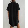 imageBsubseach Women Swimsuit Coverup Shirt Dress Button Down Bathing Suit Cover Up BeachwearBlack