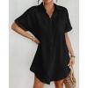 imageBsubseach Women Swimsuit Coverup Shirt Dress Button Down Bathing Suit Cover Up BeachwearBlack
