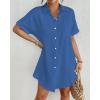 imageBsubseach Women Swimsuit Coverup Shirt Dress Button Down Bathing Suit Cover Up BeachwearBlue