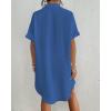 imageBsubseach Women Swimsuit Coverup Shirt Dress Button Down Bathing Suit Cover Up BeachwearBlue