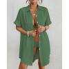 imageBsubseach Women Swimsuit Coverup Shirt Dress Button Down Bathing Suit Cover Up BeachwearGreen